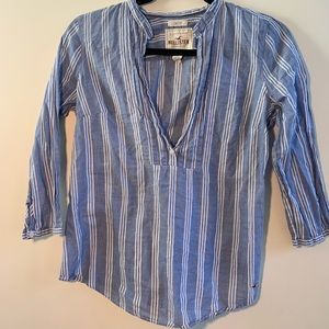 BOHO HOLLISTER BLUE BLOUSE